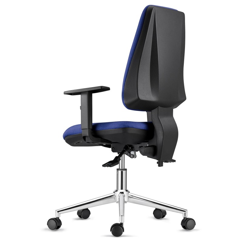Silla de Oficina INDIANA en Tela color Negro con Base Metálica