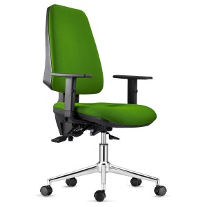 Silla de Oficina INDIANA en Tela color Negro con Base Metálica