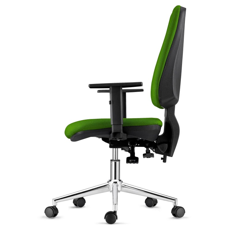 Silla de Oficina INDIANA en Tela color Negro con Base Metálica
