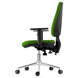 Silla de Oficina INDIANA en Tela color Negro con Base Metálica