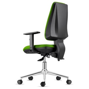 Silla de Oficina INDIANA en Tela color Negro con Base Metálica