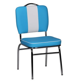 Silla de Confidente FIFTIES en Piel color Azul