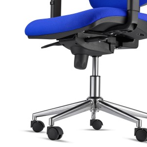 Silla Ergonómica PIERO, en Tela color Negro, con Base Metálica, Reposacabezas y Brazos Ajustables
