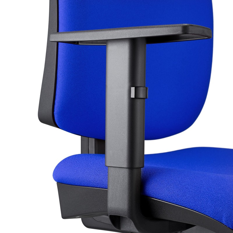 Silla Ergonómica PIERO, en Tela color Negro, con Base Metálica, Reposacabezas y Brazos Ajustables