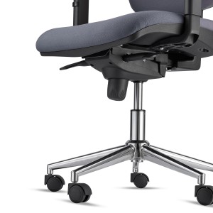 Silla Ergonómica PIERO, en Tela color Negro, con Base Metálica, Reposacabezas y Brazos Ajustables