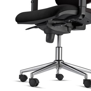 Silla Ergonómica PIERO, en Tela color Negro, con Base Metálica, Reposacabezas y Brazos Ajustables
