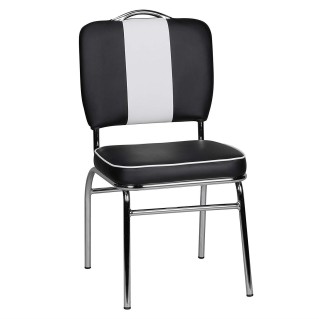 Silla de Confidente FIFTIES en Piel color Negro