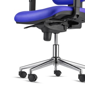 Silla Ergonómica PIERO, en Piel color Negro, con Base Metálica, Brazos Ajustables y Reposacabezas