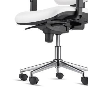 Silla Ergonómica PIERO, en Piel Natural color Negro, con Base Metálica, Brazos Ajustables y Reposacabezas