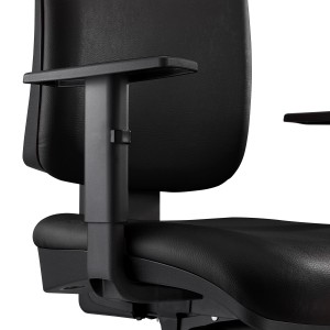 Silla Ergonómica PIERO, en Piel Natural color Negro, con Base Metálica, Brazos Ajustables y Reposacabezas