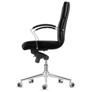 Sillón de Oficina RABAT en Piel Natural color Negro, Respaldo Medio 2