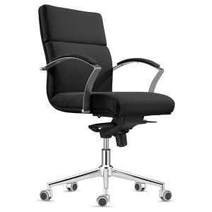 Sillón de Oficina RABAT en Tela color Negro, Respaldo Medio