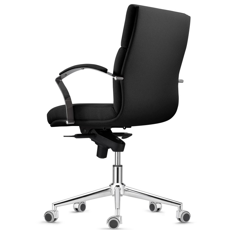 Sillón de Oficina RABAT en Tela color Negro, Respaldo Medio