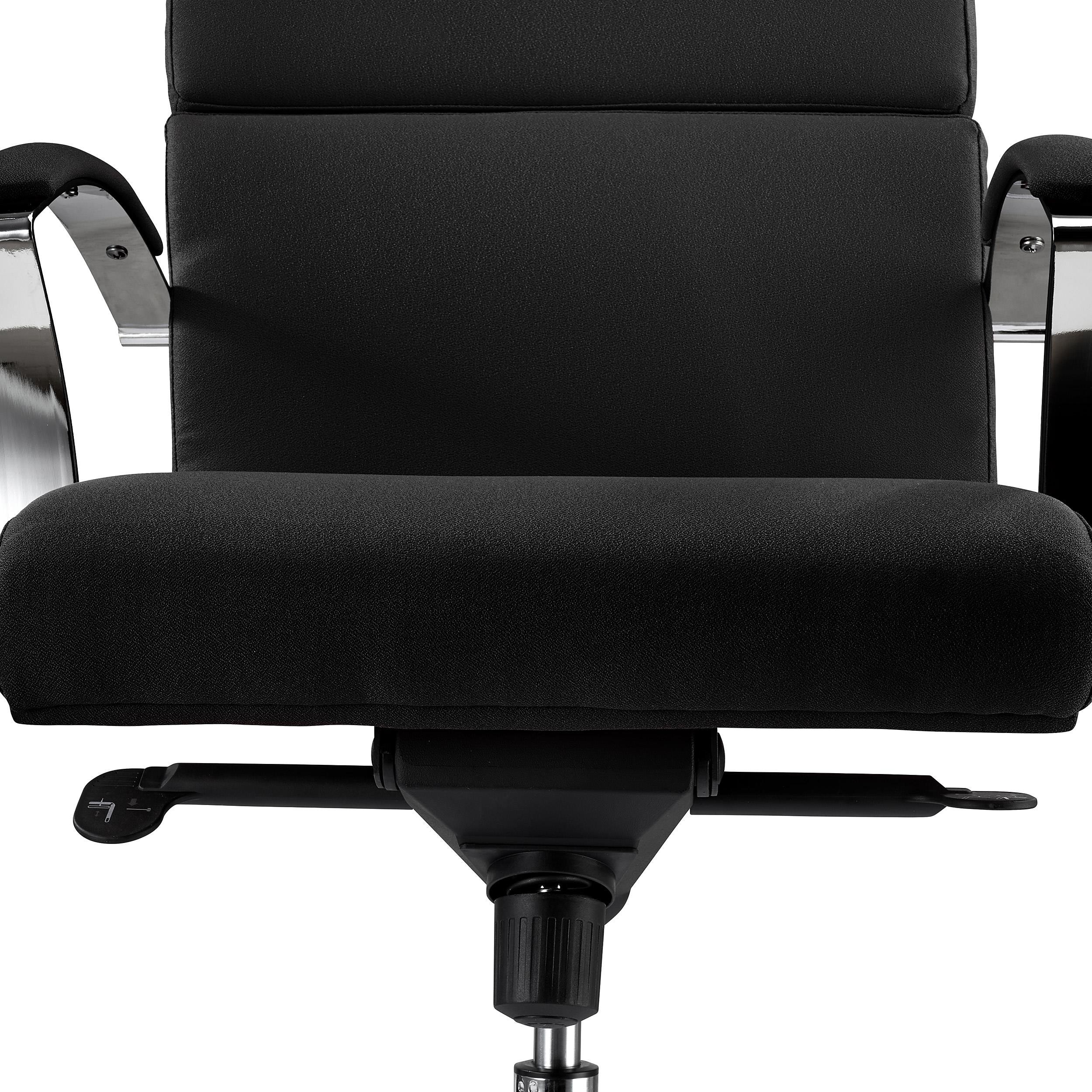 Sillón de Oficina RABAT, Respaldo Medio, en Tela color Negro, Basculante