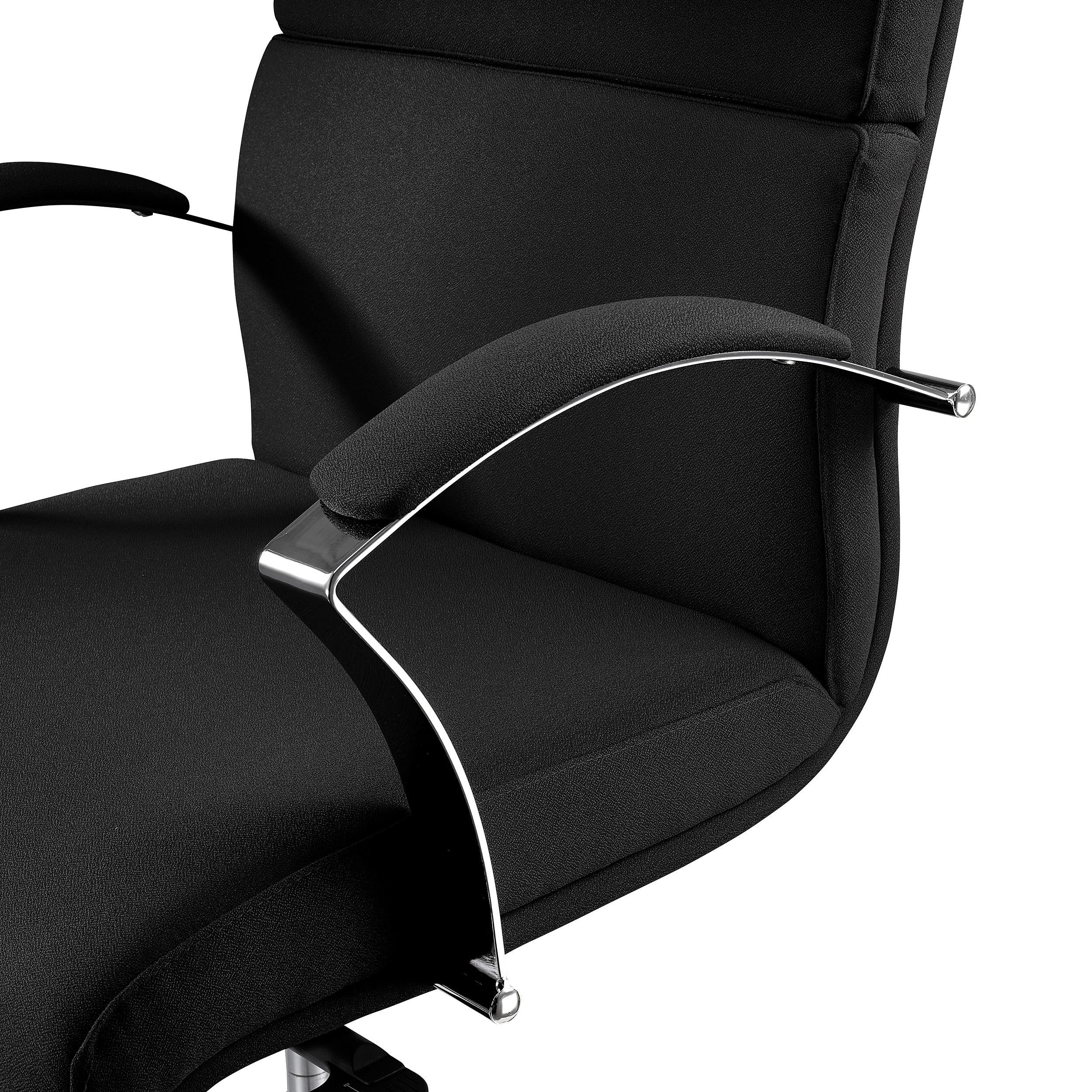 Sillón de Oficina RABAT, Respaldo Medio, en Tela color Negro, Basculante