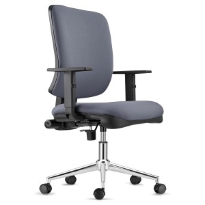 Silla Ergonómica DIEGO en Tela color Negro con Base Metálica