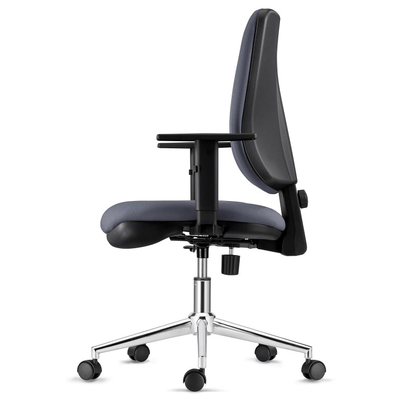 Silla Ergonómica DIEGO en Tela color Negro con Base Metálica