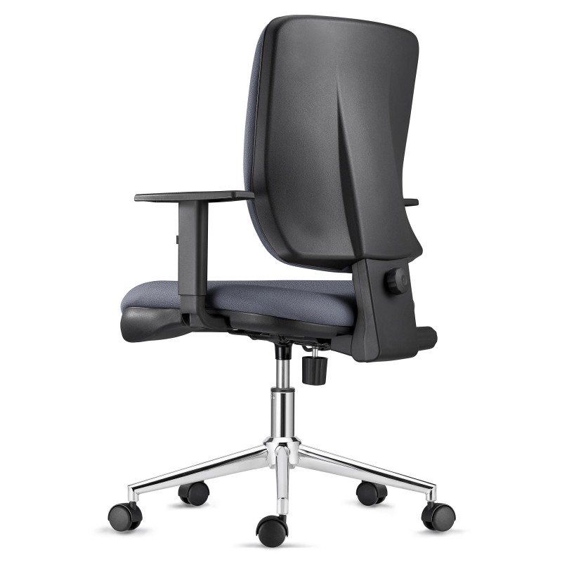 Silla Ergonómica DIEGO en Tela color Negro con Base Metálica