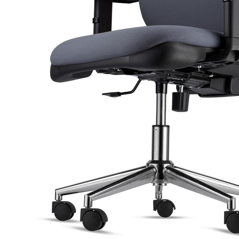 Silla Ergonómica DIEGO en Tela color Negro con Base Metálica