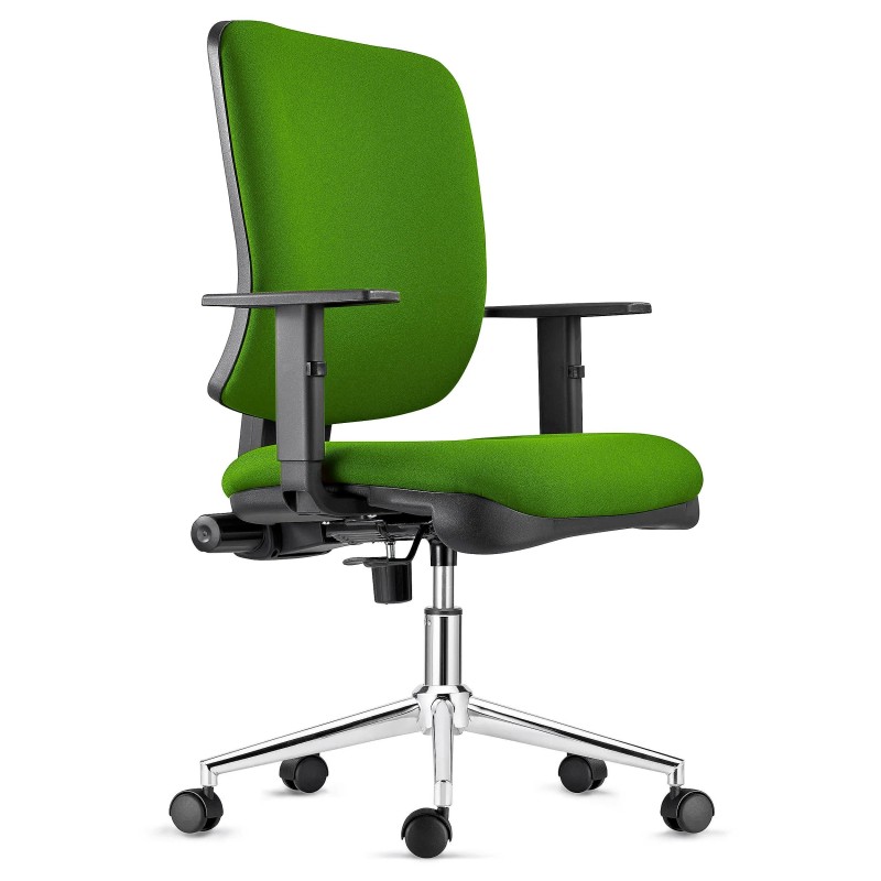 Silla Ergonómica DIEGO en Tela color Negro con Base Metálica