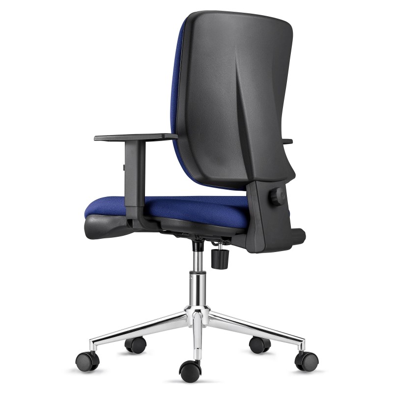 Silla Ergonómica DIEGO en Tela color Negro con Base Metálica