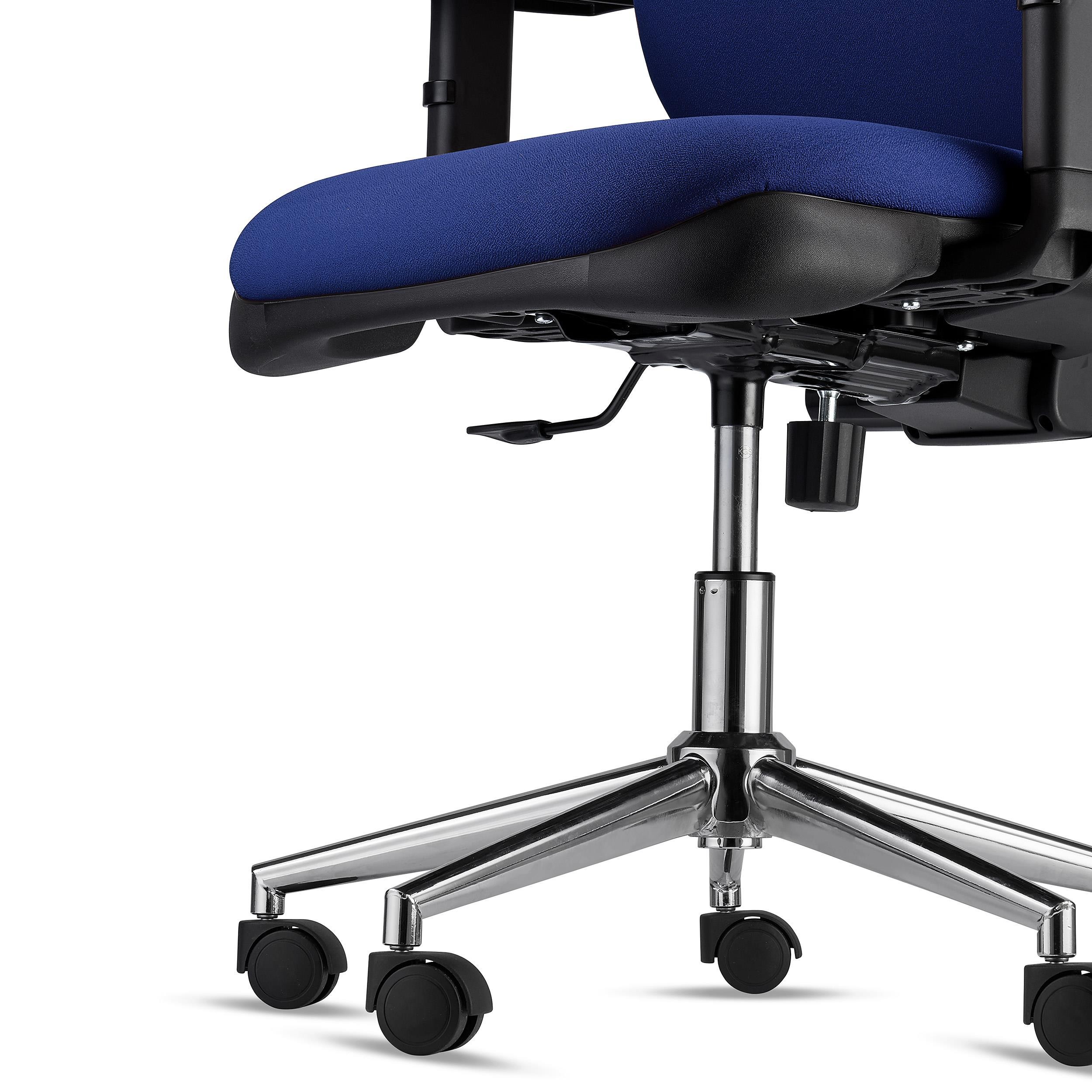 Silla Ergonómica DIEGO, con Base Metálica, en Tela color Negro, Grueso Acolchado