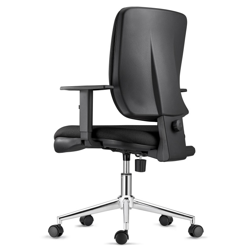 Silla Ergonómica DIEGO en Tela color Negro con Base Metálica