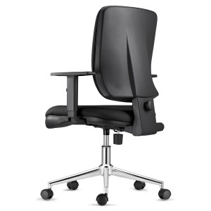 Silla Ergonómica DIEGO en Tela color Negro con Base Metálica