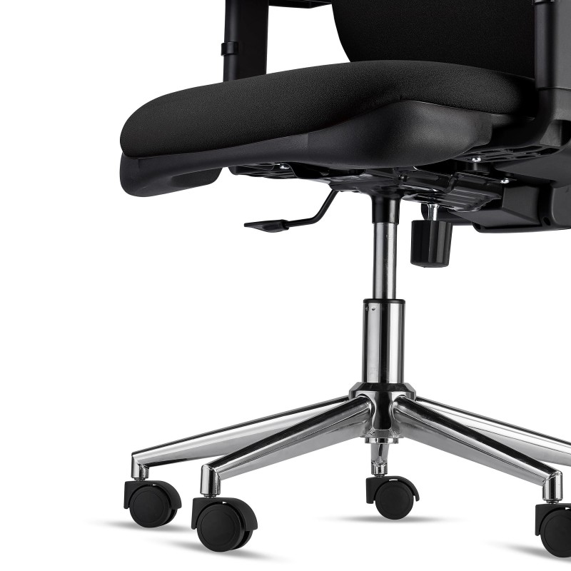 Silla Ergonómica DIEGO en Tela color Negro con Base Metálica