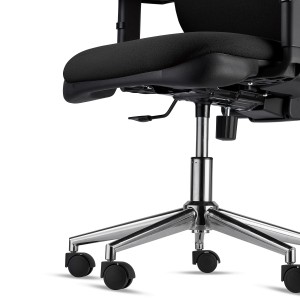 Silla Ergonómica DIEGO en Tela color Negro con Base Metálica