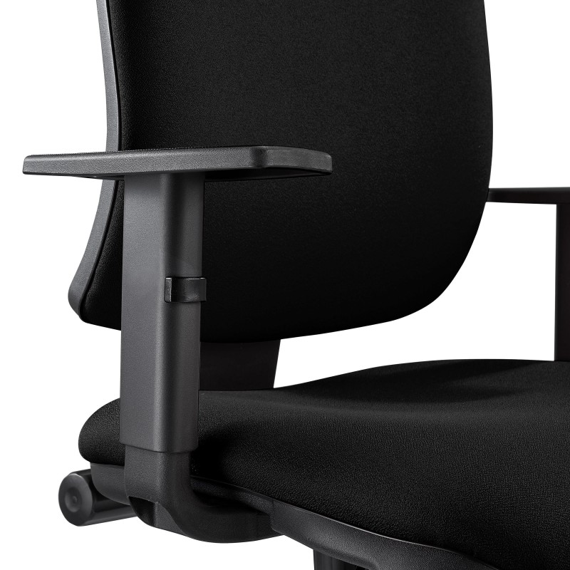 Silla Ergonómica DIEGO en Tela color Negro con Base Metálica