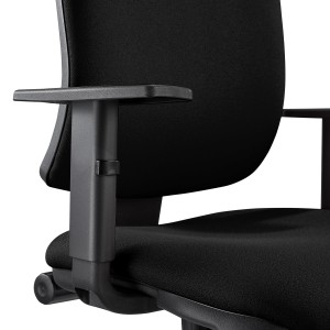 Silla Ergonómica DIEGO en Tela color Negro con Base Metálica