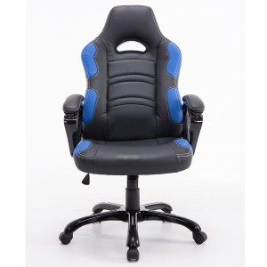 Silla Gaming AUKE en Piel color Negro/Blanco
