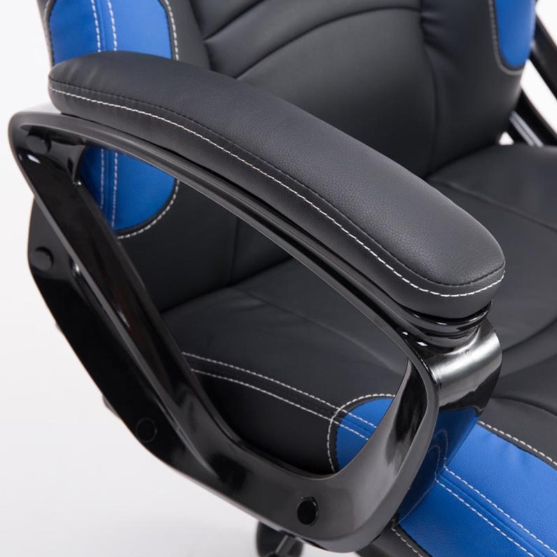 Silla Gaming AUKE en Piel color Negro/Blanco