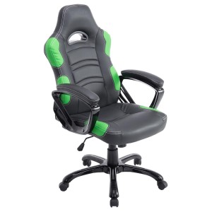Silla Gaming AUKE en Piel color Negro/Blanco
