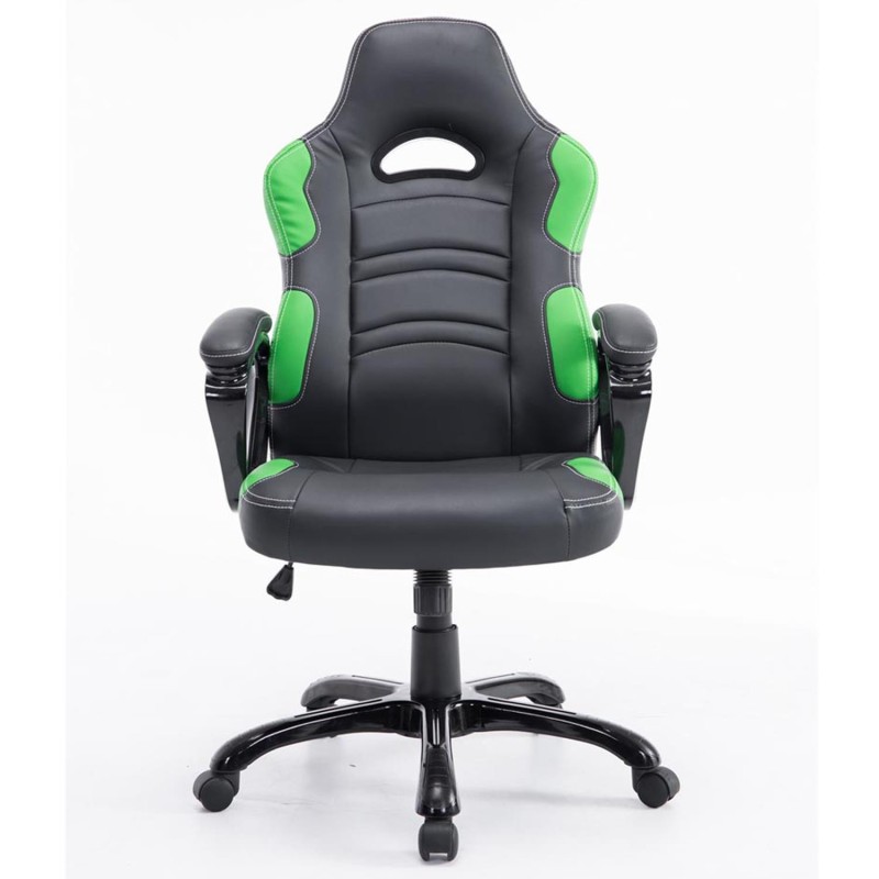 Silla Gaming AUKE en Piel color Negro/Blanco