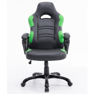 Silla Gaming AUKE en Piel color Negro/Blanco