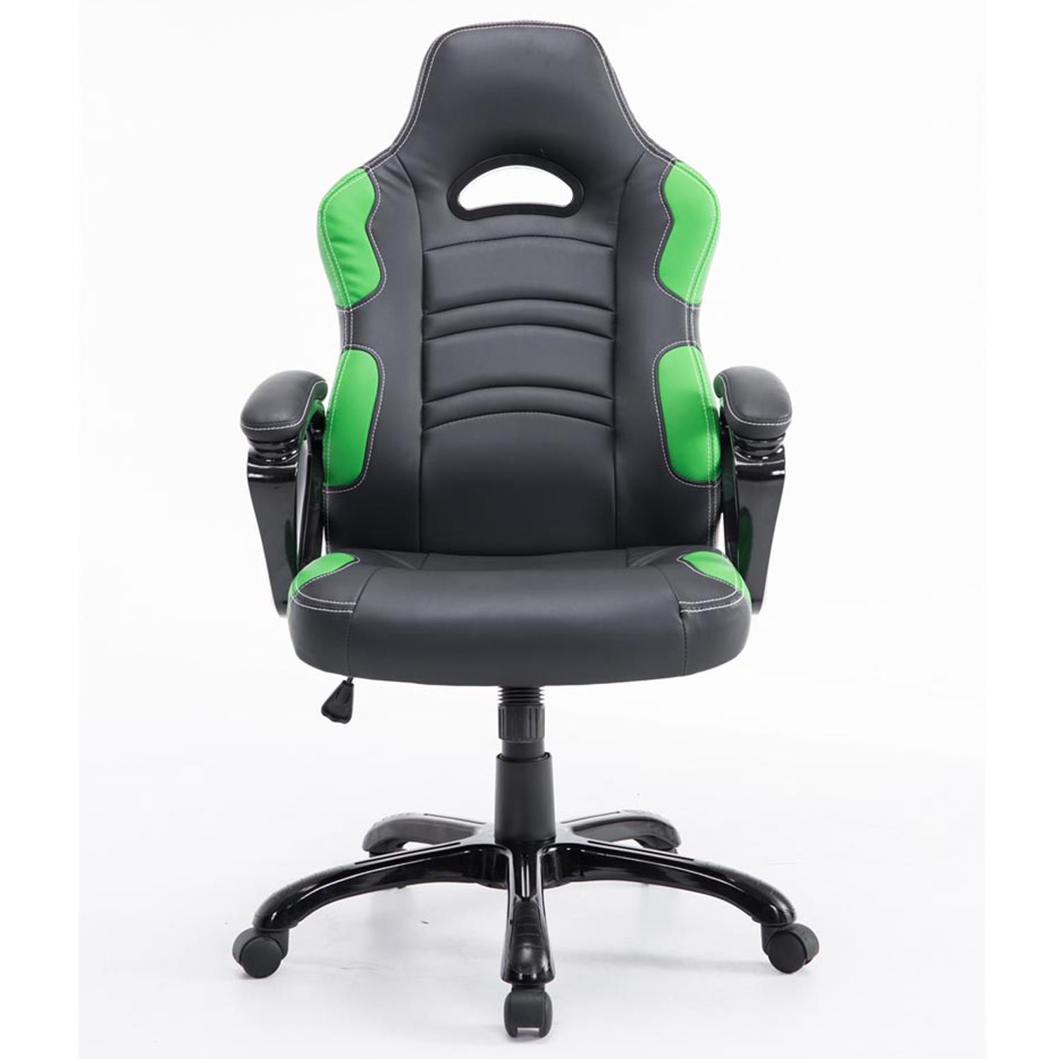 Silla Gaming AUKE, Reclinable, Diseño Deportivo, en Piel color Negro/Blanco