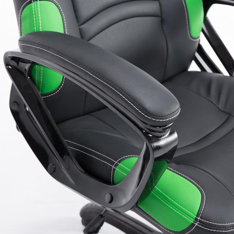 Silla Gaming AUKE en Piel color Negro/Blanco