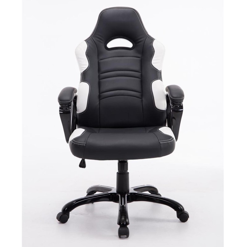 Silla Gaming AUKE en Piel color Negro/Blanco