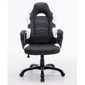 Silla Gaming AUKE en Piel color Negro/Blanco