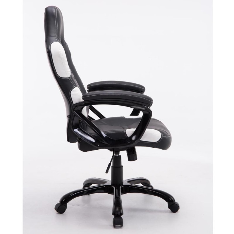 Silla Gaming AUKE en Piel color Negro/Blanco