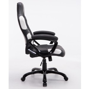 Silla Gaming AUKE en Piel color Negro/Blanco