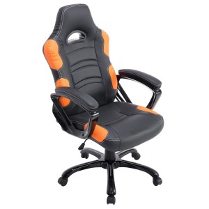 Silla Gaming AUKE en Piel color Negro/Blanco