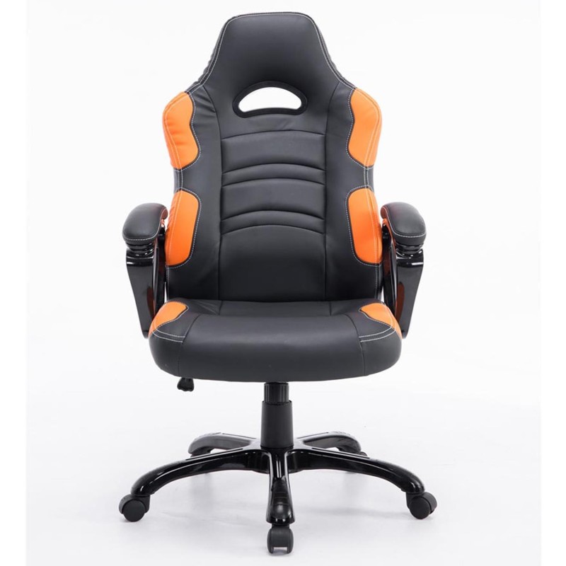 Silla Gaming AUKE en Piel color Negro/Blanco