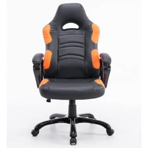 Silla Gaming AUKE en Piel color Negro/Blanco