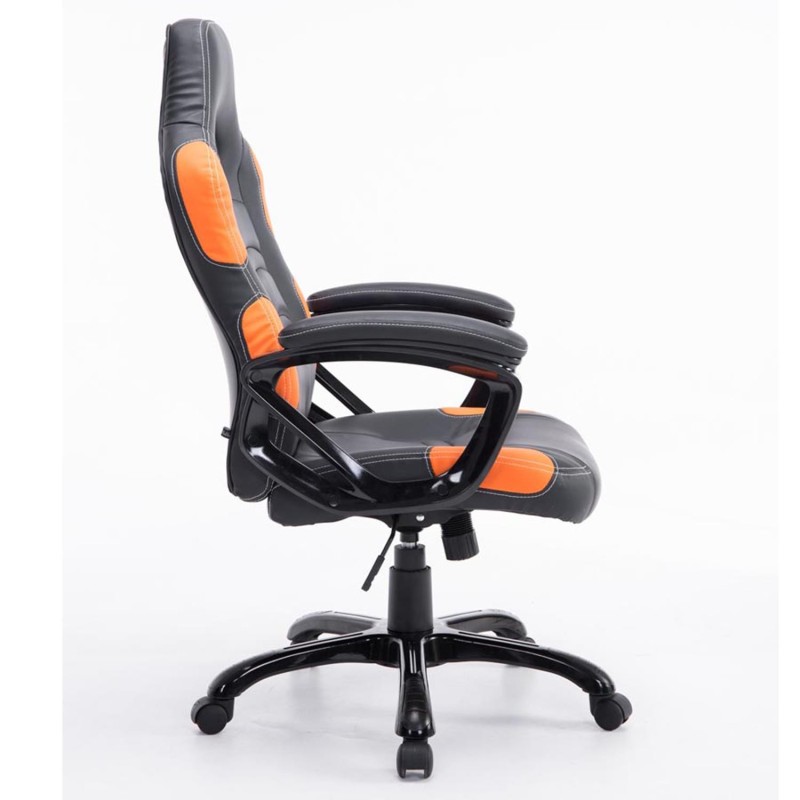 Silla Gaming AUKE en Piel color Negro/Blanco