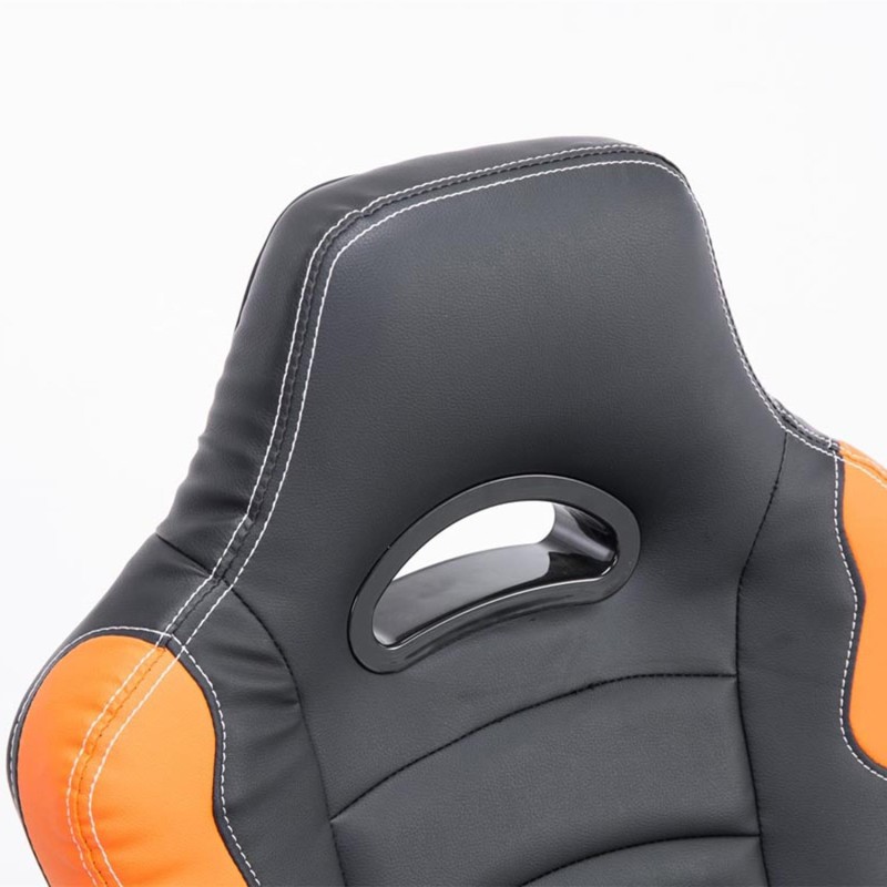 Silla Gaming AUKE en Piel color Negro/Blanco
