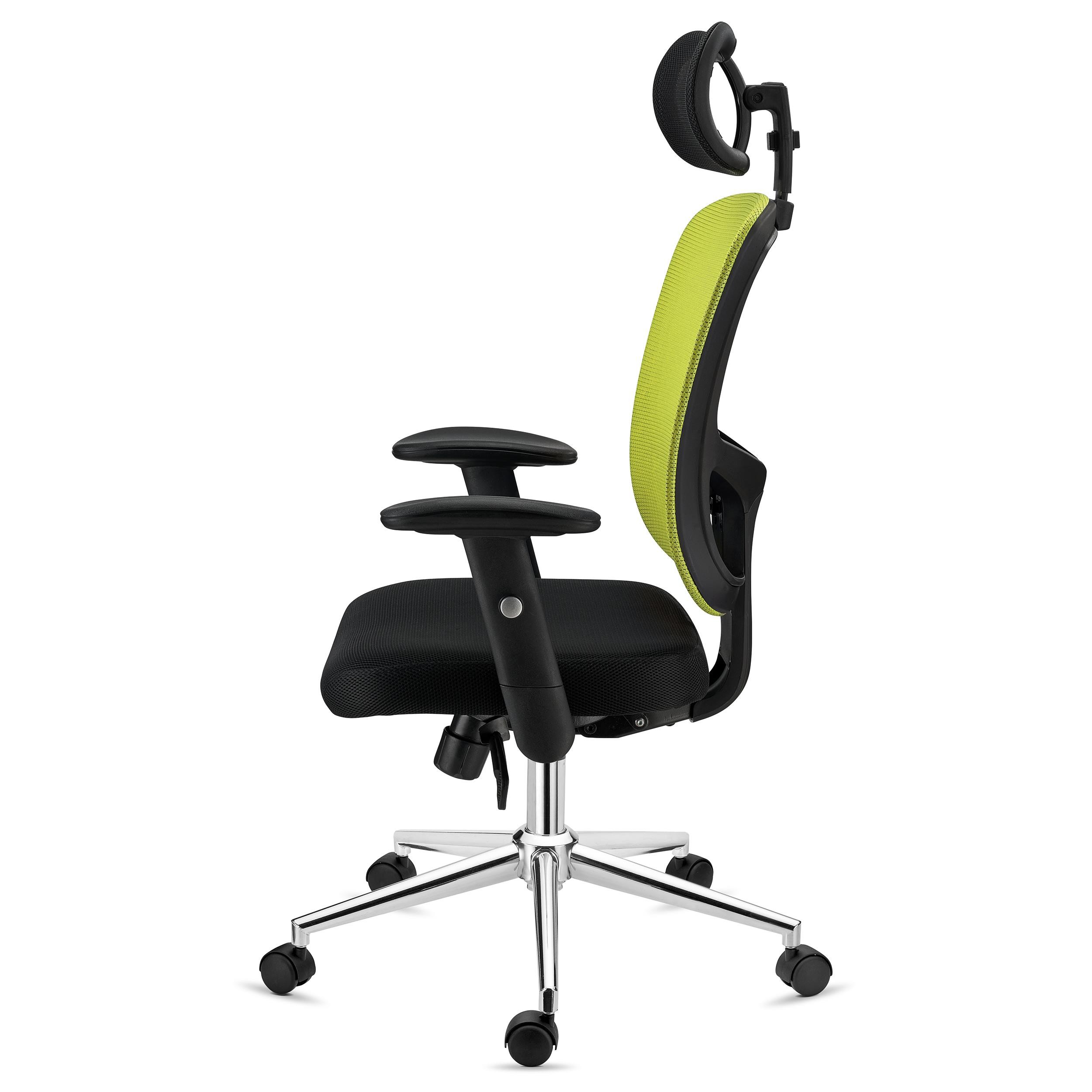 Silla Ergonómica MARKO, Reposacabezas, Soporte Lumbar, Mecanismo Sincro, En Negro