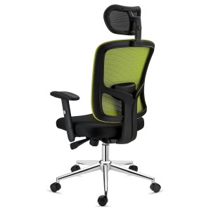 Silla Ergonómica MARKO, reposacabezas y soporte lumbar, en negro